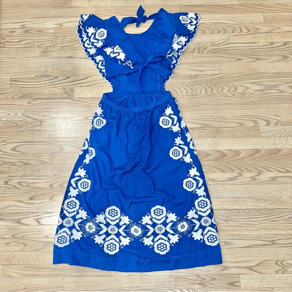 NWT SEA New York Manuela Embroidered Apron Midi Dress - Picture 5 of 10